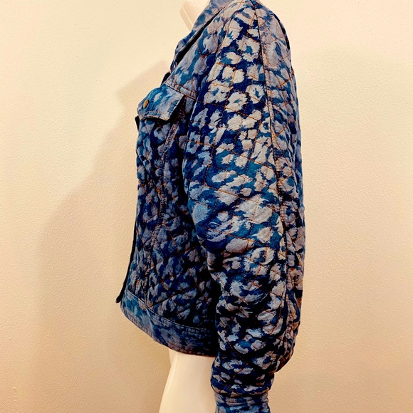 Fabulous Vintage Denim Quilted Cheetah Jacket - Picture 12 of 16